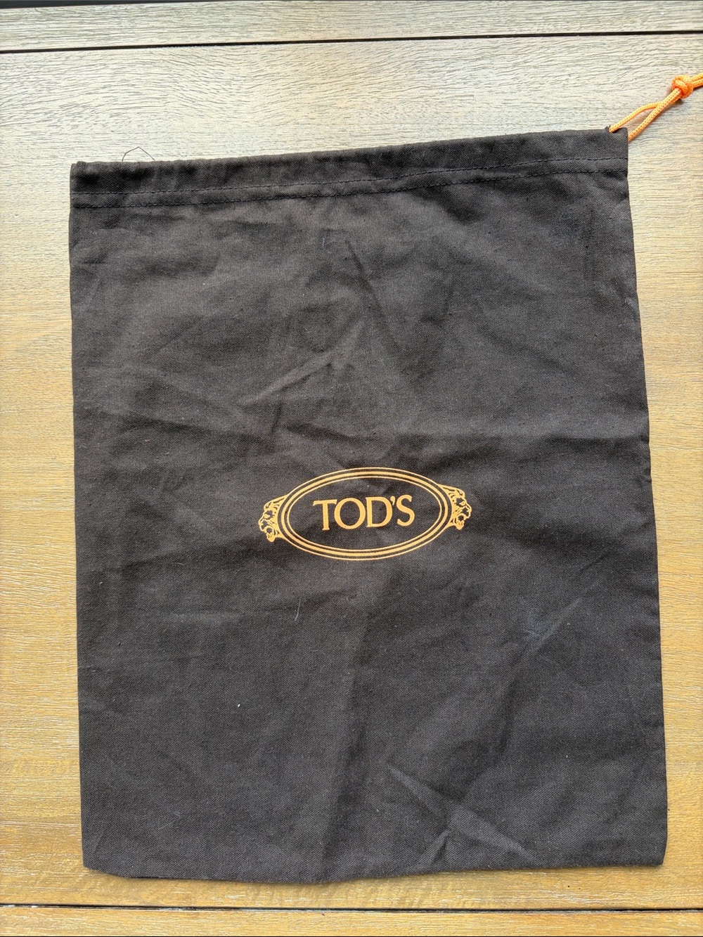 TOD'S Brown Drawstring Dust Bag with  Logo